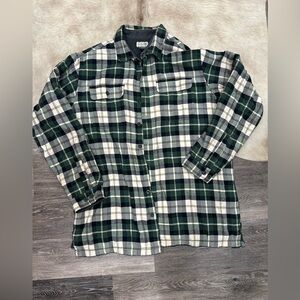 Vintage LL Bean Fleece Lined Button Down Plaid Flannel Shirt Jacket Men XL Tall